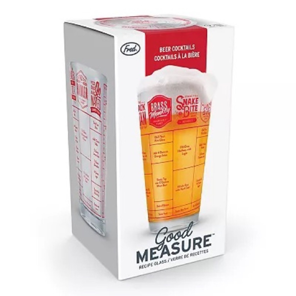 NIB Fred Good Measure Beer Recipe Pint Glass